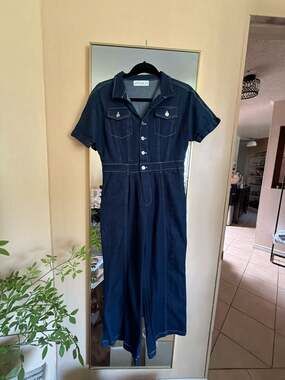 Petal + Pup Demi Contrast Stitch Denim Jumpsuit